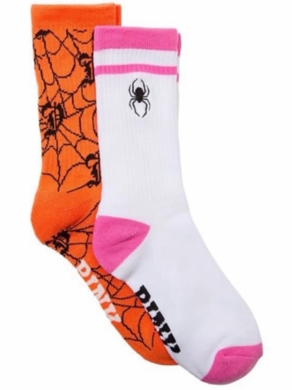 VS PINK Halloween Spider & Spiderweb 2-Pack Crew Socks NEW